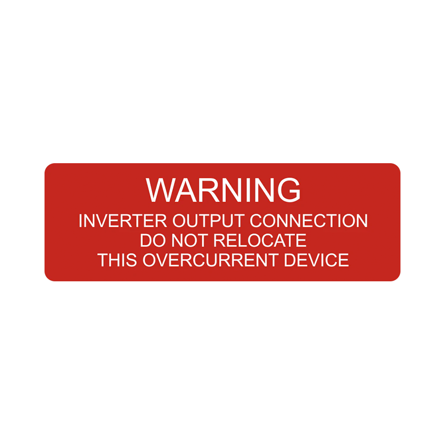 Warning Inverter Output Connection V-015