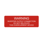 Warning Inverter Output Connection V-015