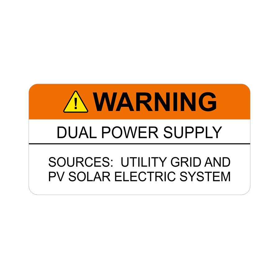 Warning Dual Power Supply V-034