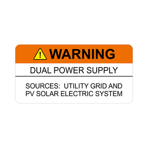 Warning Dual Power Supply V-034