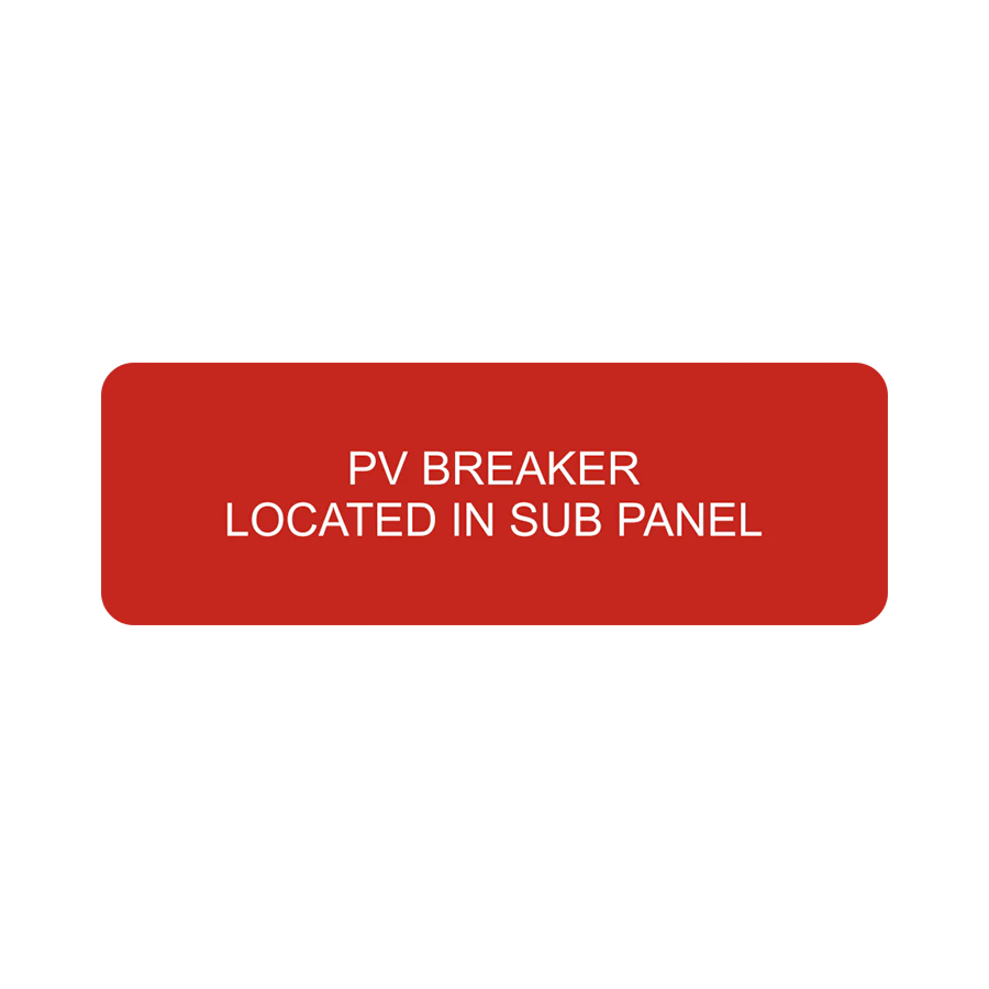 PV Breaker Located In Sub Panel V-038