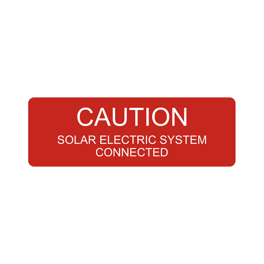 1x3, Caution Solar Electric System Connected V-040 Decal Solar Labels