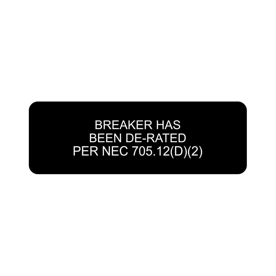 Breaker Has Been De-Rated Per NEC 705.12(D)(2) V-050