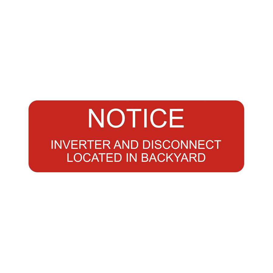 Notice Inverter and Disconnect V-056