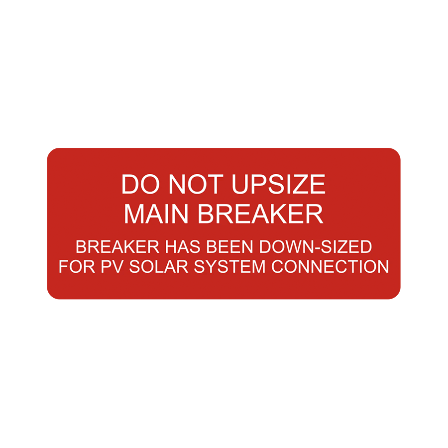 Do Not Upsize Main Breaker V-057