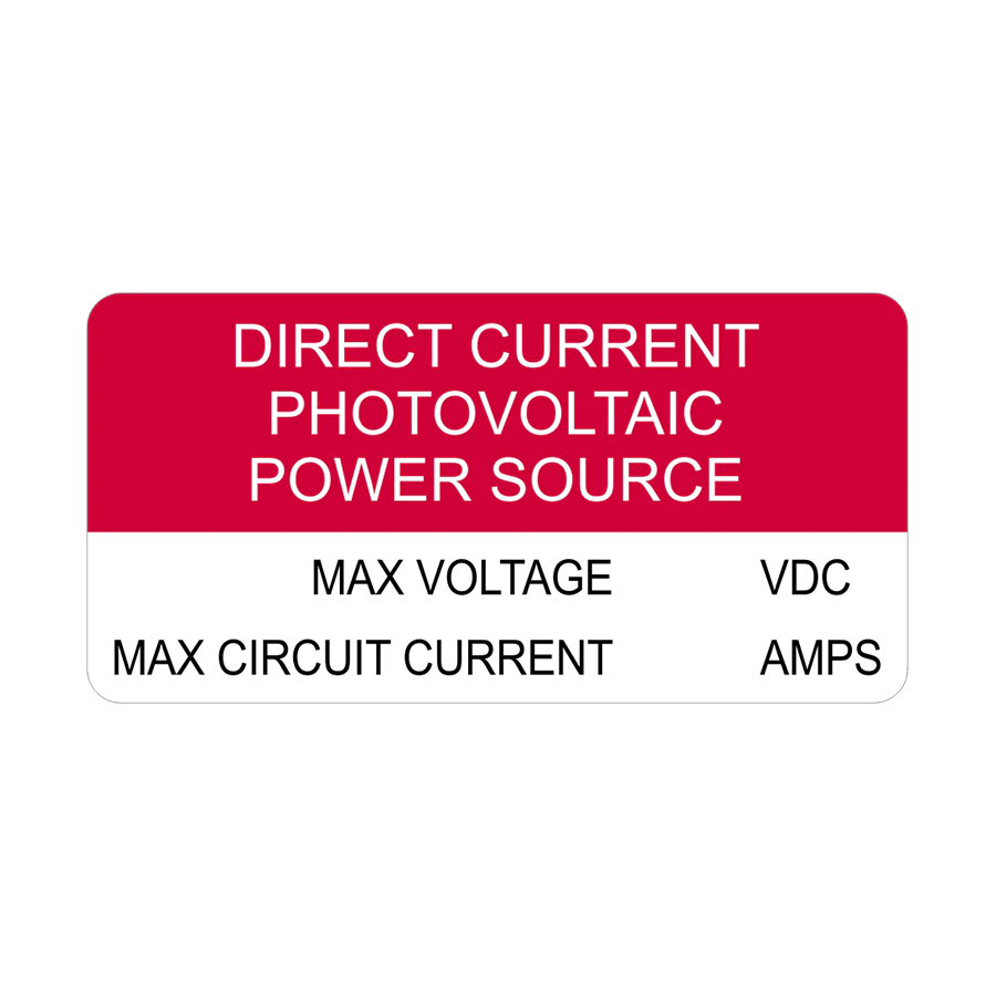 2x4 Direct Current V-061 Decal Solar Labels