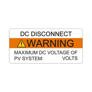 Warning DC Disconnect V-063