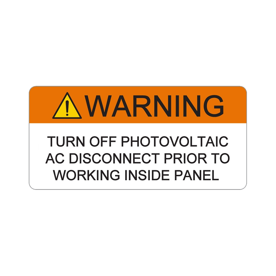 Warning Turn Off Photovoltaic V-070 