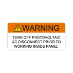 Warning Turn Off Photovoltaic V-070 