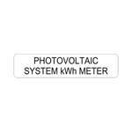 Photovoltaic System kWh Meter Decal