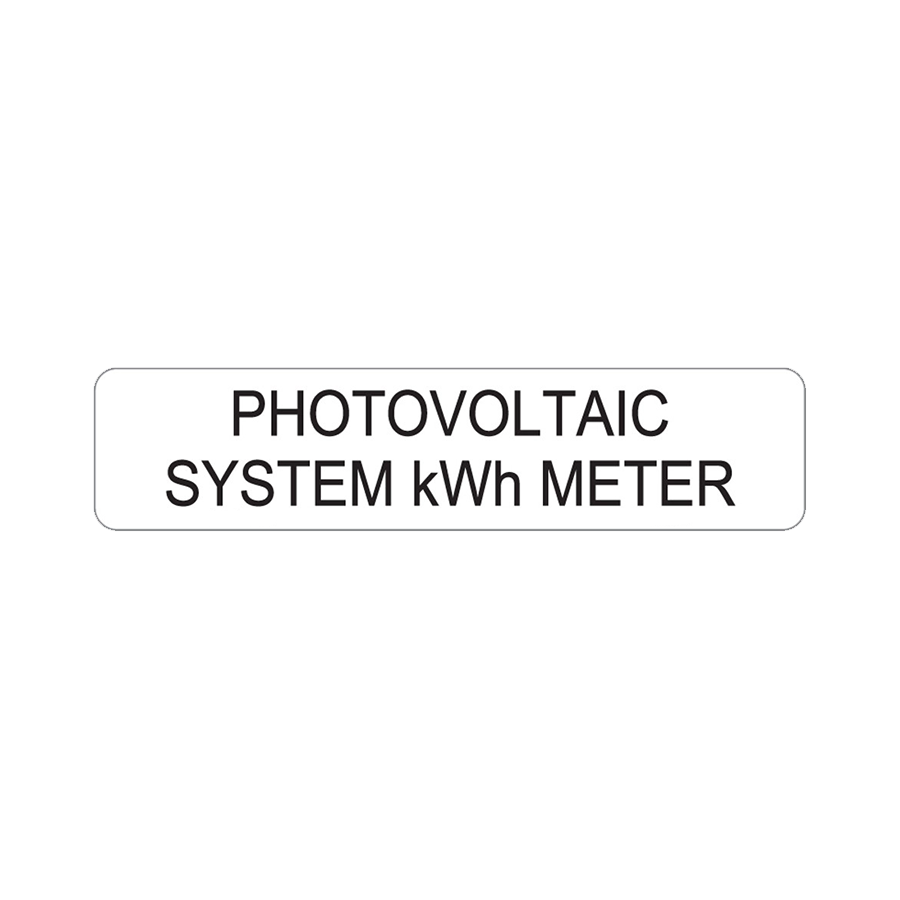 Photovoltaic System kWh Meter Decal