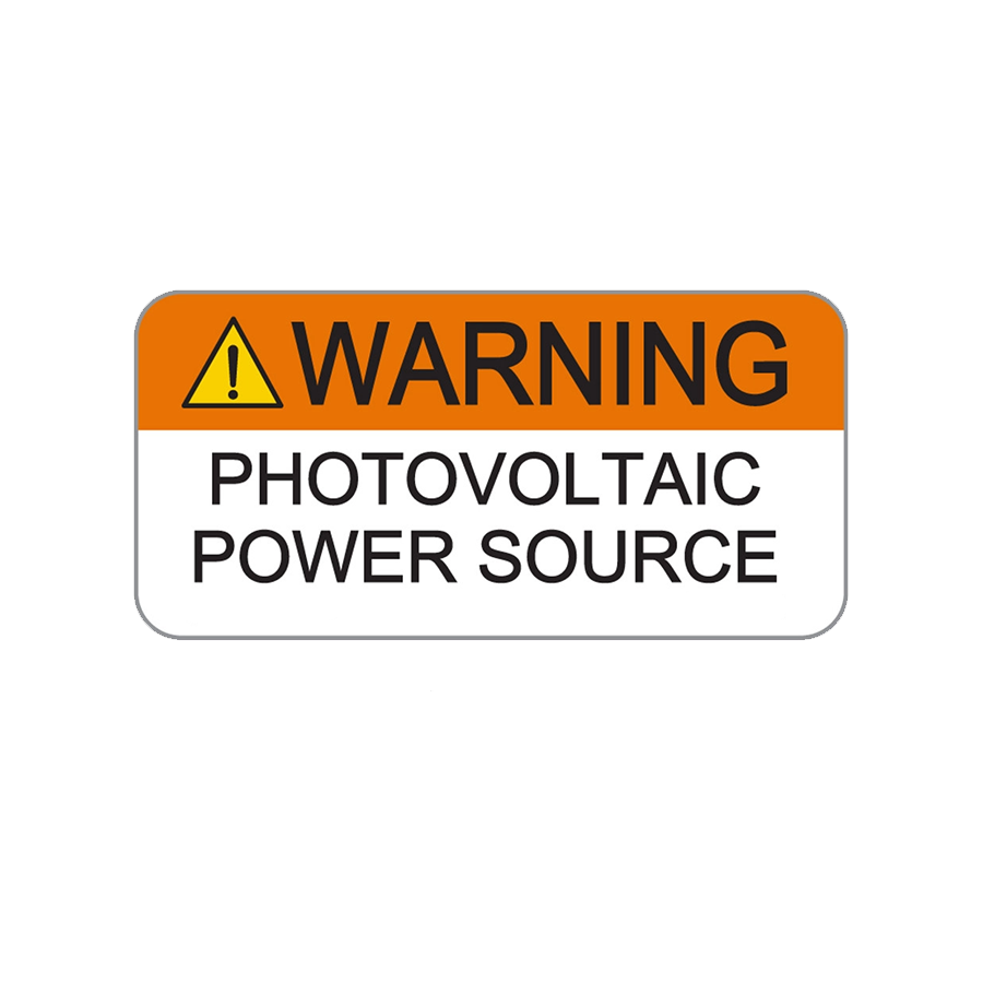 Warning Photovoltaic Power Source V-082