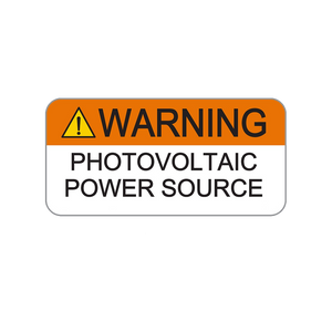 Warning Photovoltaic Power Source V-082