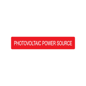Photovoltaic Power Source Decal