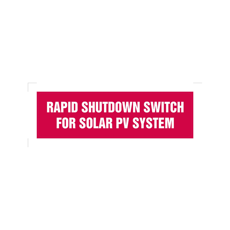 Rapid Shutdown Switch for Solar PV system - 1.5x5.25 Reflective V-003