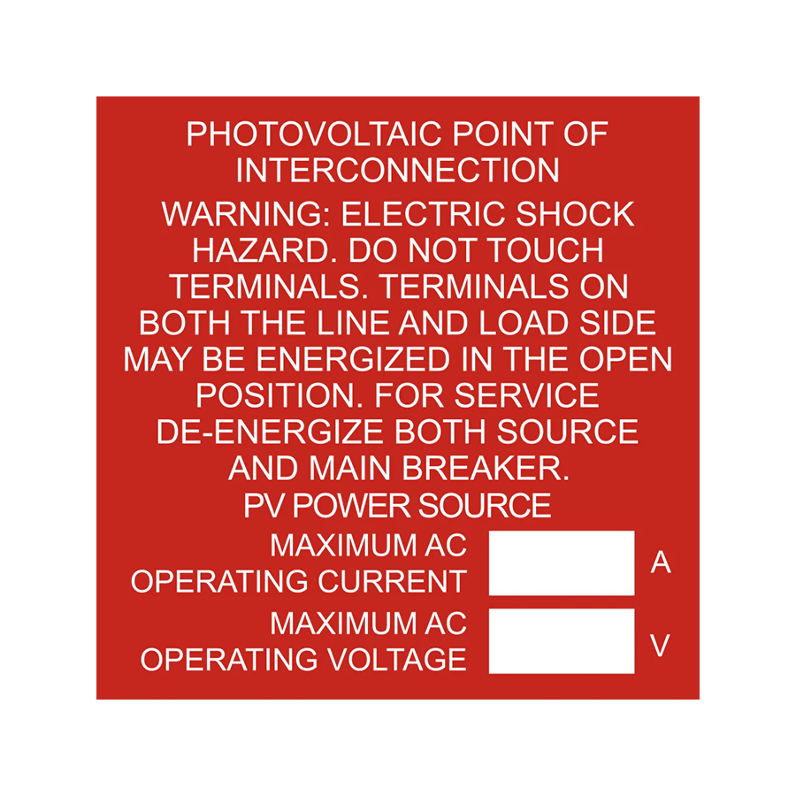 Photovoltaic Point of Interconnection V-005 