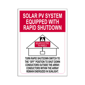 Solar PV System Equipped With Rapid Shutdown V-021